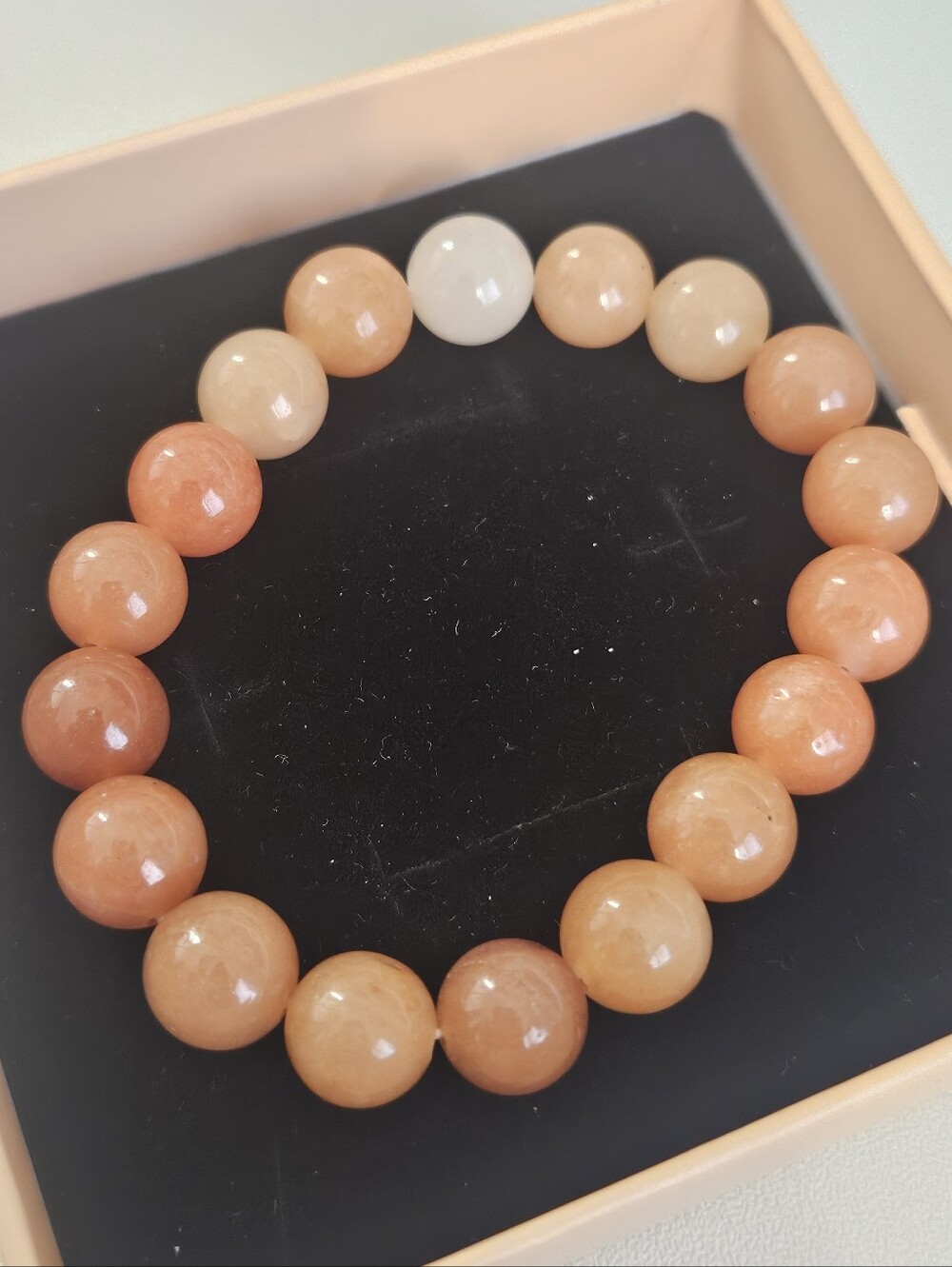 Natural Carnelian Agate Stone Beaded Stretch Bracelet